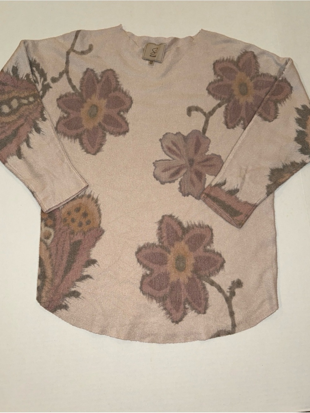 Sioni Pink Floral Cowl Sweater